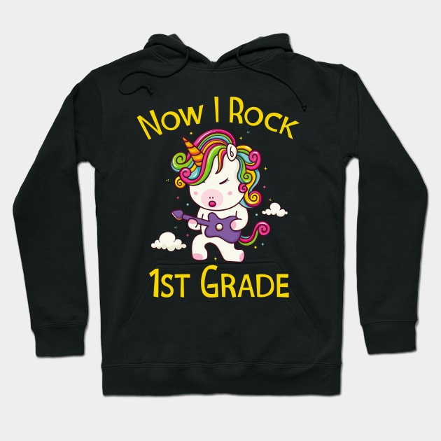 1st Grade Unicorn School Hoodie by Foxxy Merch